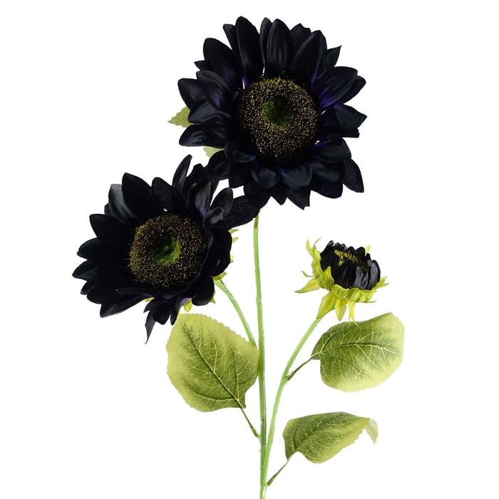 Premium 100cm Purple Sunflower Arrangement + Glass Vase - Complete Set for Stunning Display