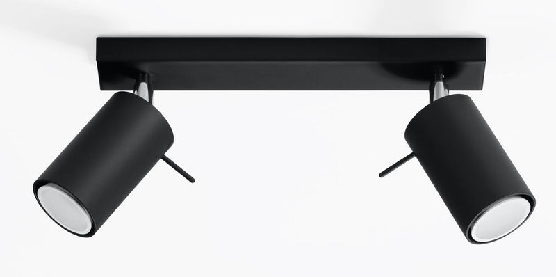 Premium Black Rotating Tube Ceiling Lamp - Modern Loft Design - High Quality GU10 Bulbs - Best for Unique Arrangements