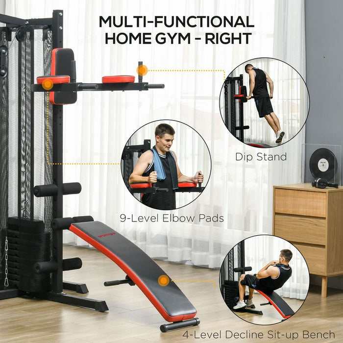 Ultimate Home Gym: Multi-Station Workout System with Sit Up Bench, Push Up Stand, Dip Station