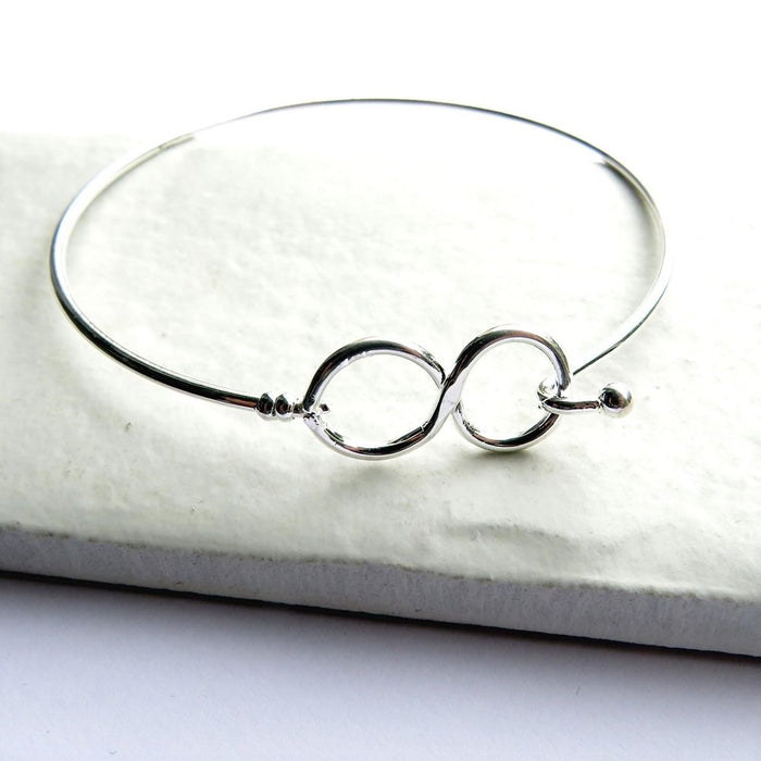 Infinity Silver Bangle - High Quality & Elegant Gift