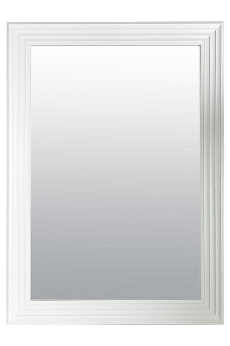 New Modern Bright White & Silver Layered Wall Mirror