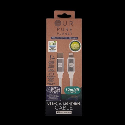 Our Pure Planet (Harry Kane's ECO Brand) - USB-C to lightning cable, 1.2m/4ft