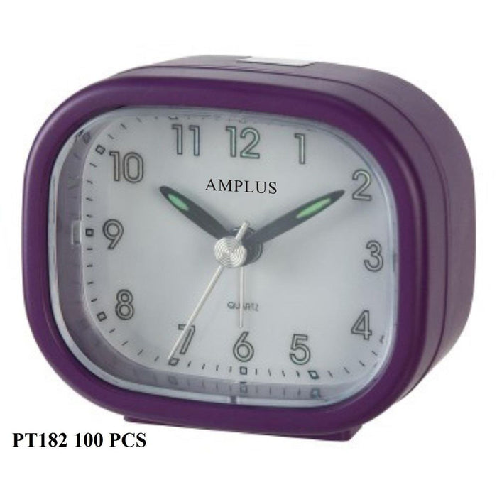 PT182P AMPLUS ALARM CLOCK PURPLE - Silent Sweep Beep Alarm Light Snooze - Best Quality