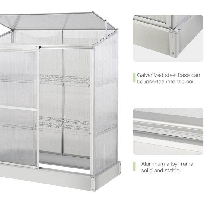 Premium Aluminium Greenhouse | 3 Tiers | Cold Frame | 129.5L x 58W x 140H cm