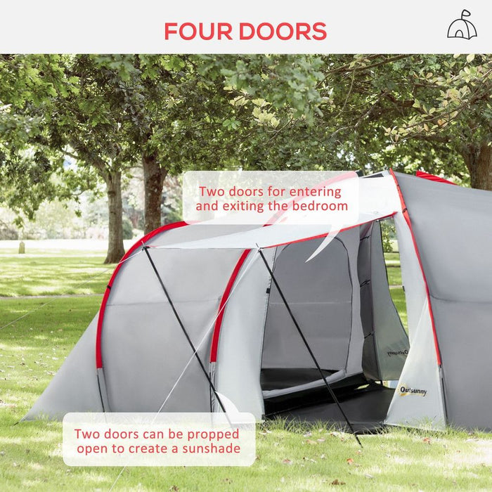 Spacious 4-6 Person Camping Tent | Separate Bedrooms | High-Quality Materials