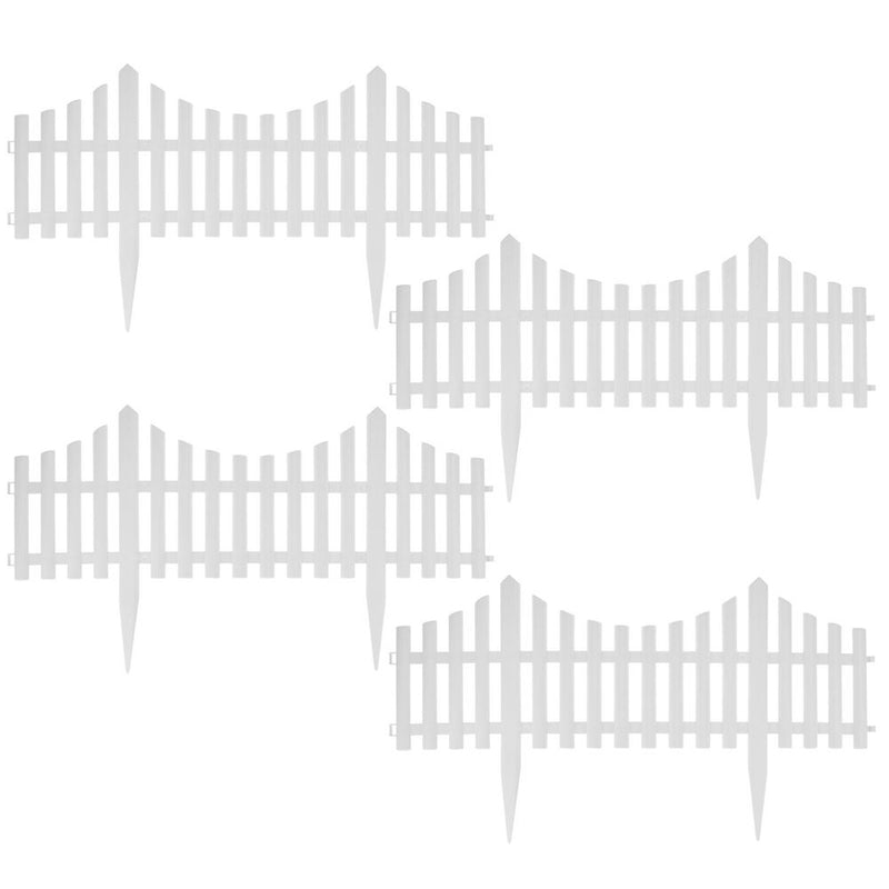 ASAB White Fence Garden Edging AS-07798 - Easy Install, Durable Plastic Panels - Ideal for Gardens, Yards, and More!