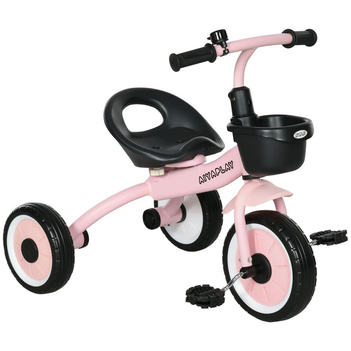 Premium Kids Trike - Adjustable Seat, Basket, Bell - Ages 2-5 - Pink