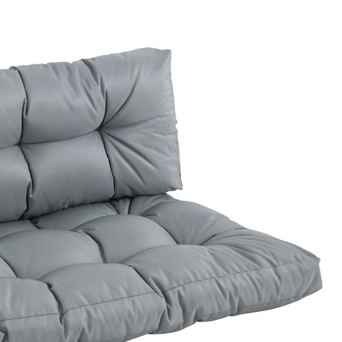 Transform Pallets with 2Pcs Garden Tufted Dark Grey Cushions - Comfortable & Stylish