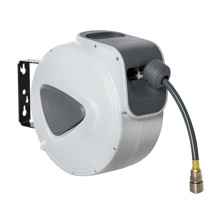 DURHAND Retractable Air Hose Reel - 10m+90cm, 3/8" Diameter, 9.5mm Hose, 1/4" Connector