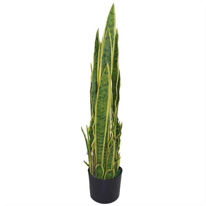 Stunning 90cm (3ft) Artificial Sansevieria Yellow Green Indoor Plant - Large