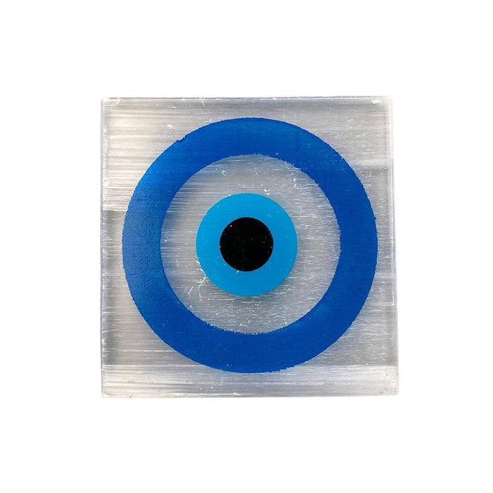 Revitalizing Evil Eye Charging Plate, High-Quality Selenite