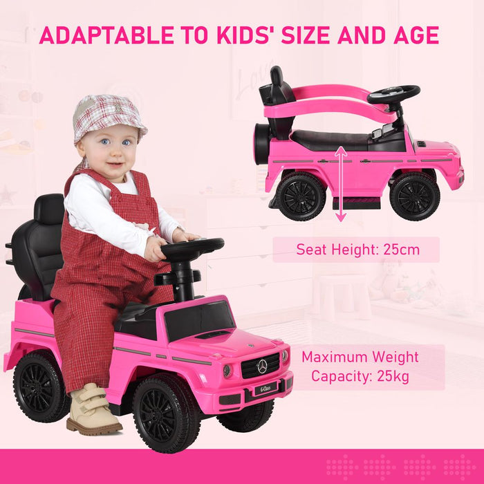 Benz G350 Ride-on Sliding Car Floor Slider Stroller Kids Vehicle, Pink HOMCOM