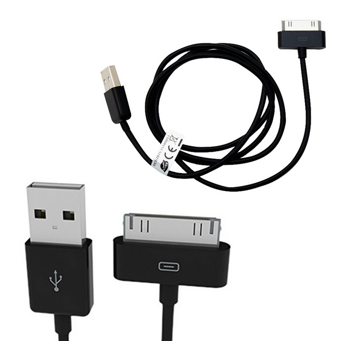 Hipstreet Charge & Sync 30-Pin USB Cable - Extra Long, Black - 1m