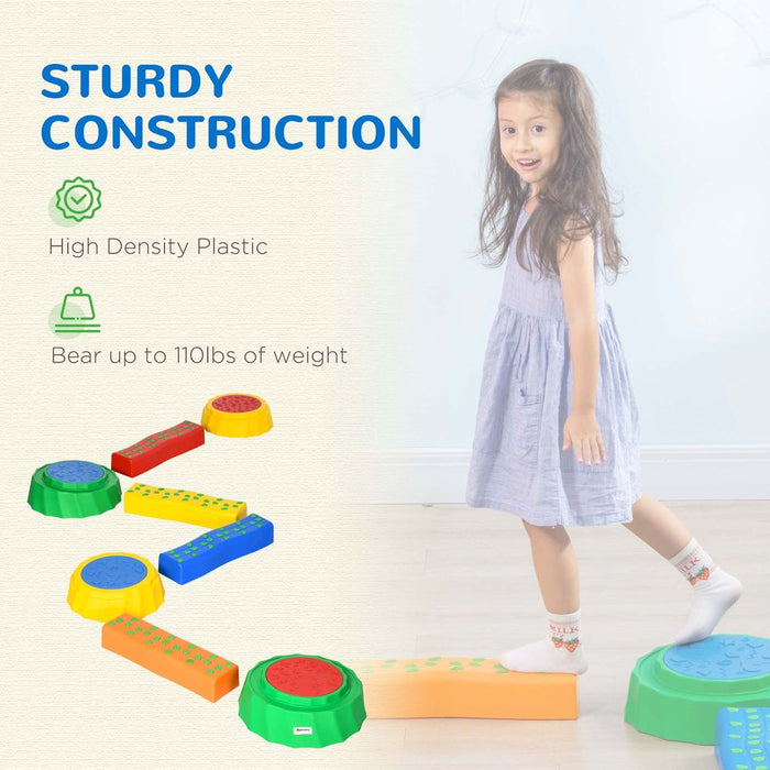 Kids Stepping Stones Set - Non-Slip, Eight-Piece Outdoor Play Fun