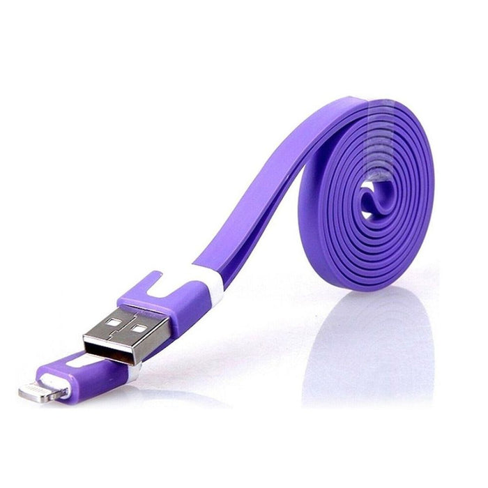 GVC 1m Tangle-Free Purple USB to 8 Pin Cable for Syncing & Charging - High Quality