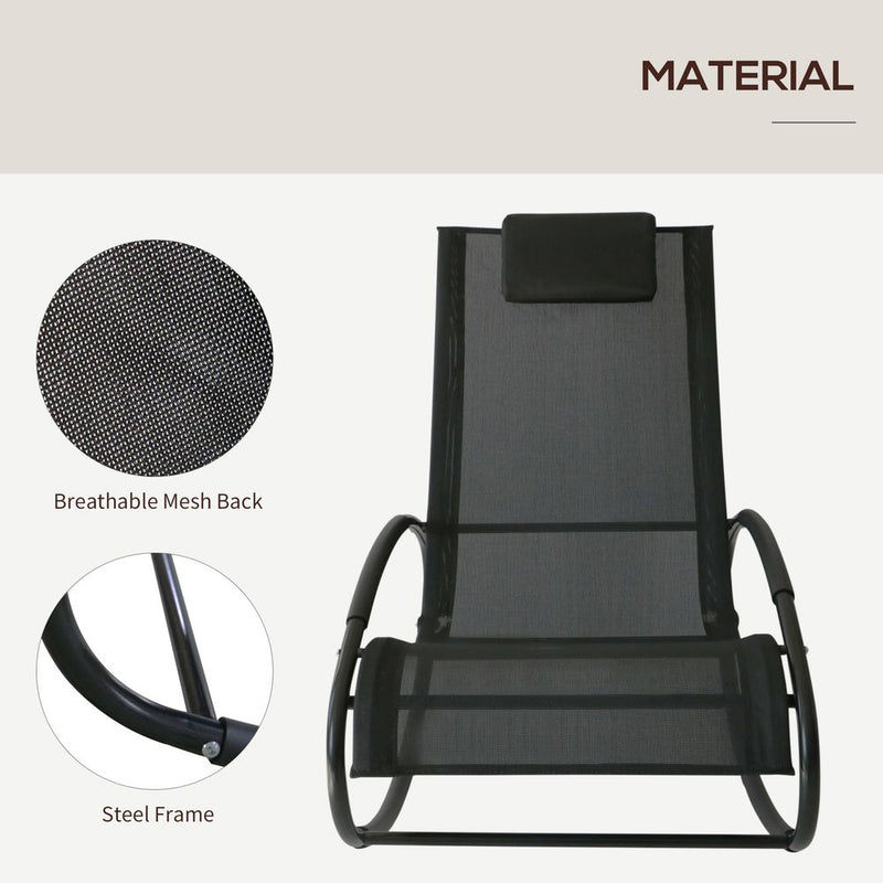 Outsunny Orbital Zero Gravity Rocking Chair, Durable & Comfortable, Perfect for Outdoor Relaxation