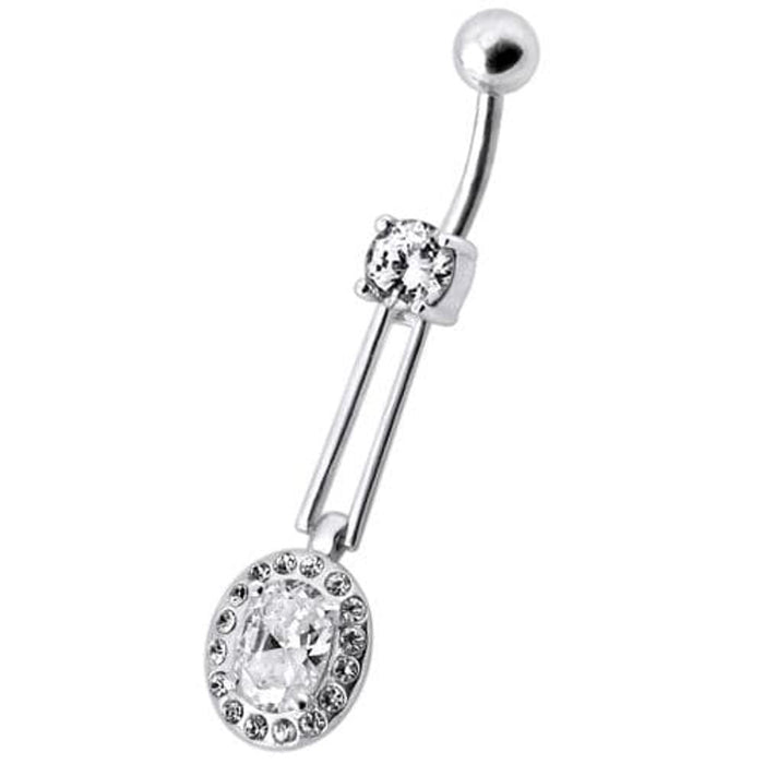 Fancy Royal Design Dangling Belly Ring