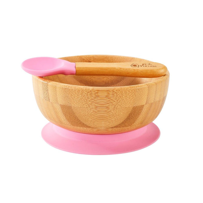 BPA-FREE BAMBOO BOWL & SPOON SET - Anti-slip, Easy-to-clean - Ideal for Kids - Best Quality!