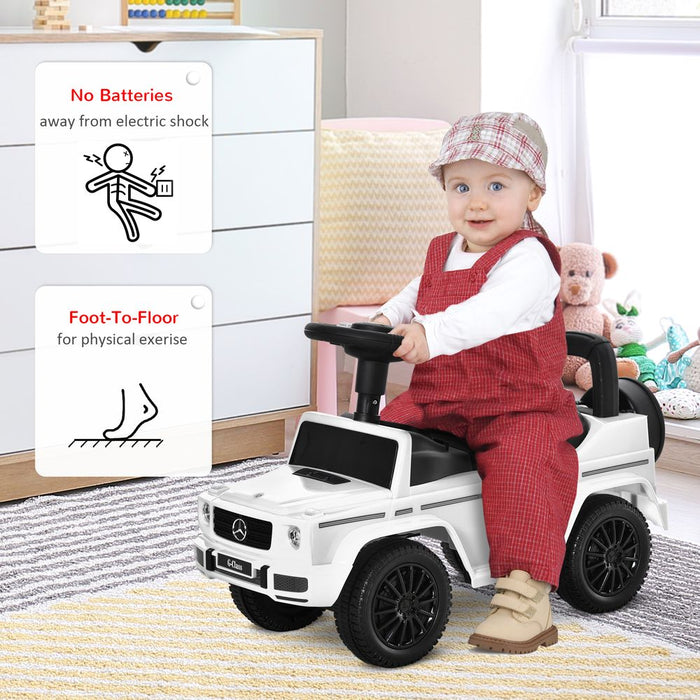 HOMCOM 3 in 1 Kids Ride On Car G350 Licensed Foot To Floor Slider Toddler Push Along NO POWER White 12-36 months