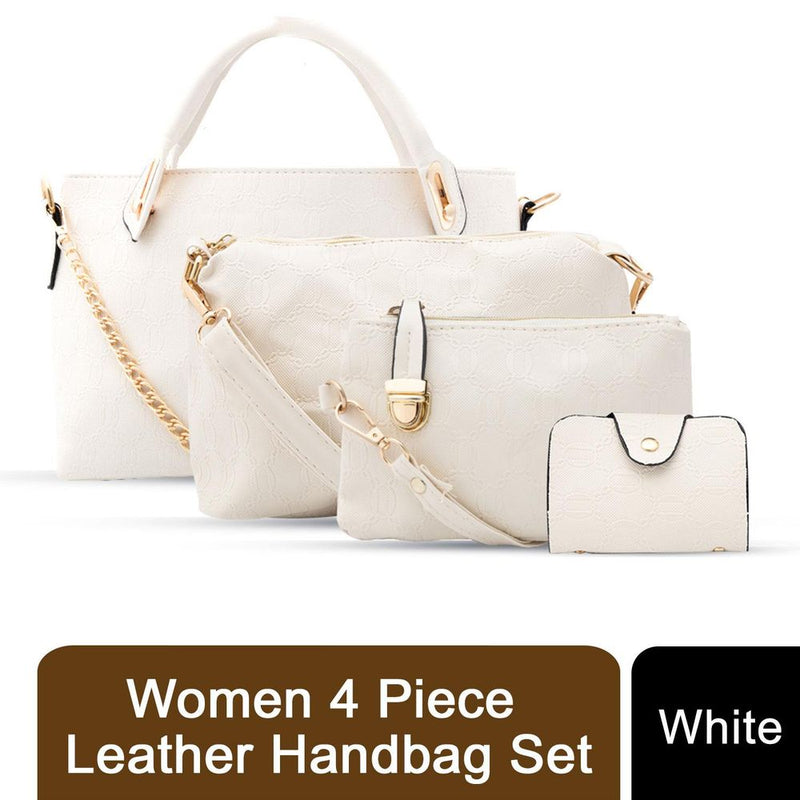 Aquarius Women 4 Piece Leather Handbag Set, Blue/White/Purple, Pack of 1 or 2