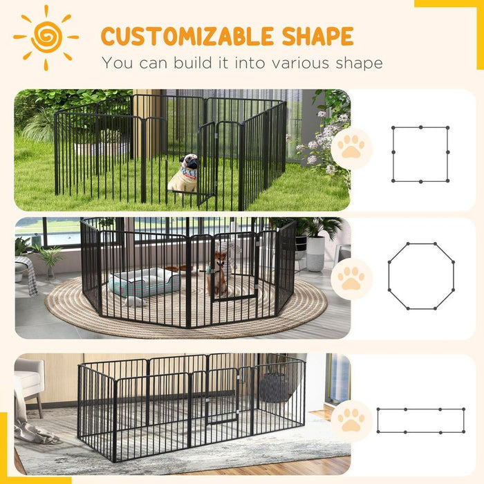 Premium Small/Medium Dog Playpen - 80cm Heavy-Duty 8 Panel Pet Fence