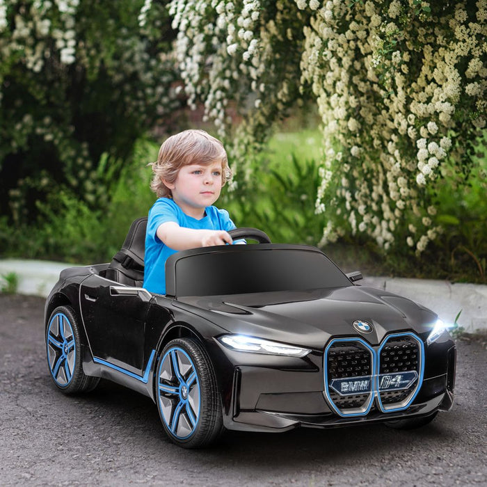 BMW i4 12V Kids Electric Ride-On - Portable Battery - Black