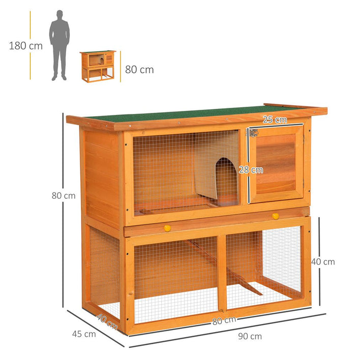 2-tier Rabbit Hutch Small Animal House | Outdoor Backyard | All-Weather Resistant | Multiple Sizes | Solid Construction