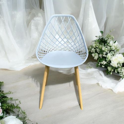 GREY  PLASTIC CHAIR METAL LEGS