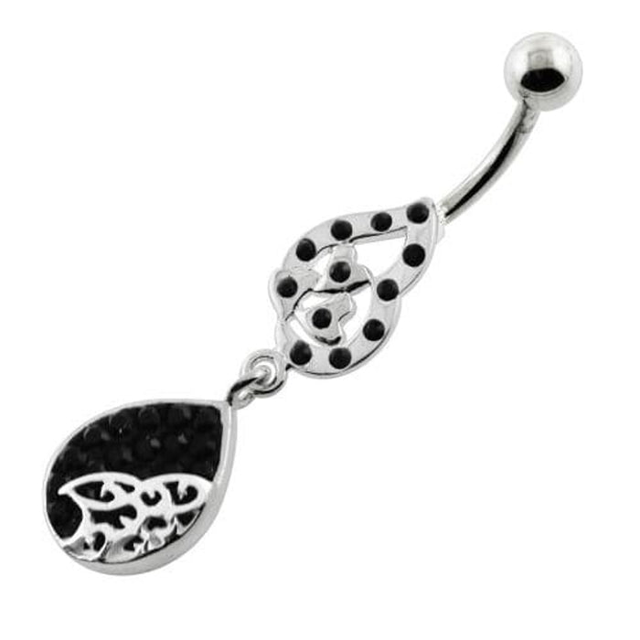 Multi jeweled Tear Navel Belly Piercing