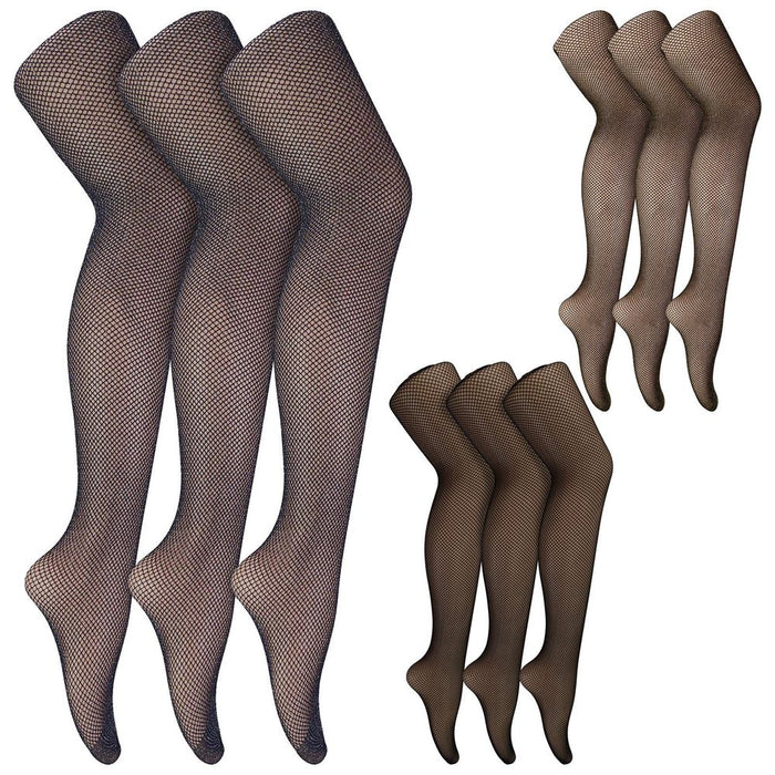 Women's 3 Pair Multipack Fishnet Glitter Lurex Tights