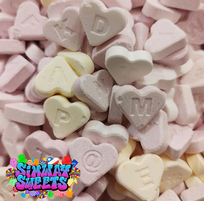 Fruit Letter Hearts Chalky Sweets Retro Gift - Best Quality, Delivered to Your Door - Simway Sweets