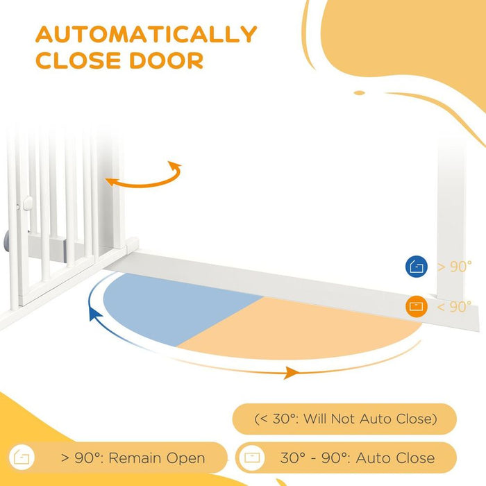 Premium PawHut Pressure Fit Safety Gate with Small Cat Door, 74-100cm Openings - Sturdy, Secure & Versatile!