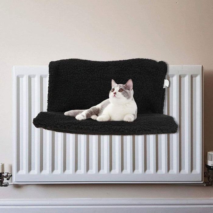 Cozy Cat Radiator Bed | Black | Strong Durable Frame | Perfect for Cats & Kittens | Luxurious Material