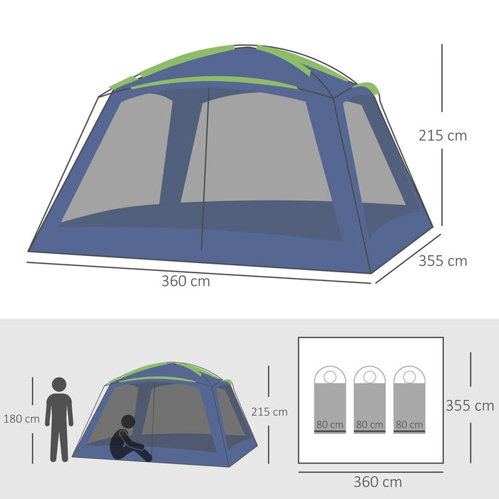 Outsunny Dark Green Camping Tent Sun Shelter Shade Garden