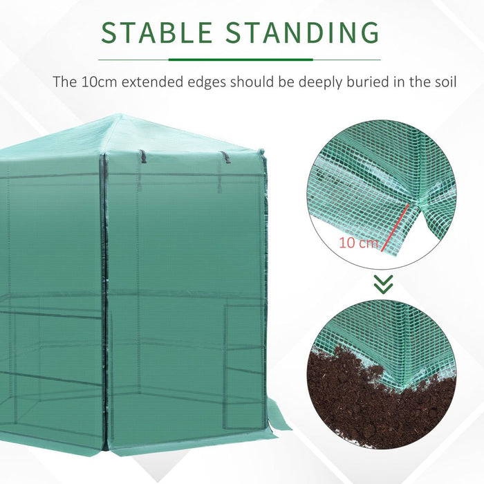 Hexagon Walk-in 3-Tier Portable Greenhouse, ?194x225H cm