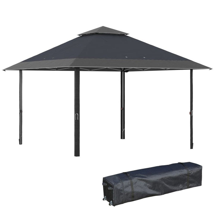 High-Quality 4x4m Outdoor Pop-Up Canopy Tent Gazebo - Adjustable Legs - Grey