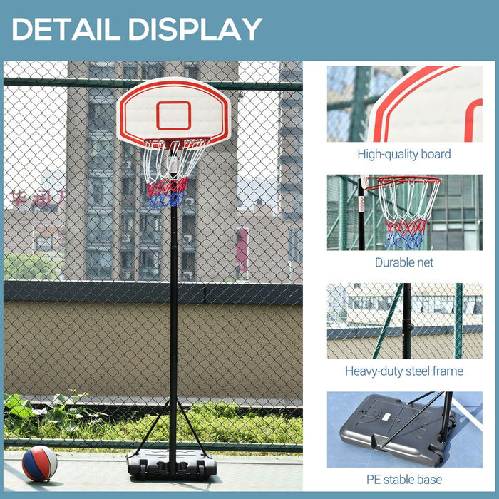 Pro-Grade Adjustable Basketball Stand | Sturdy Steel Frame | 175cm-215cm Height | HOMCOM