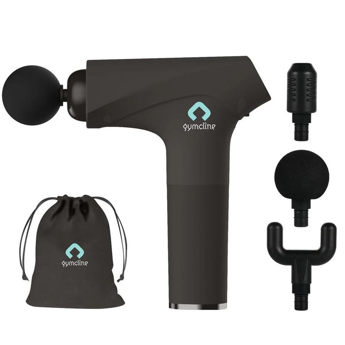 Gymcline Massage Gun: Compact Size, 1500mAh Battery, 3 Speed Modes, Grey