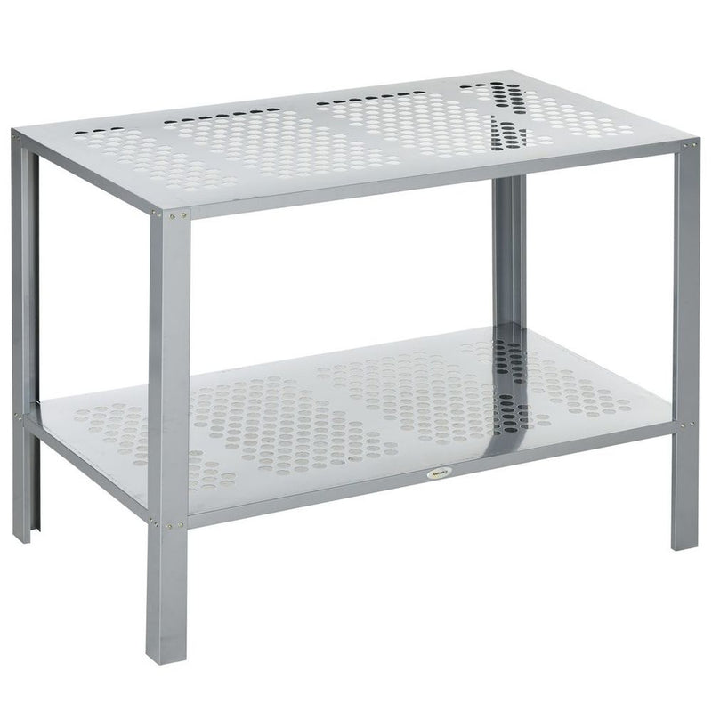 Outsunny 2-Tier Steel Plant Stand - Stylish Patio Organizer & Display Shelf