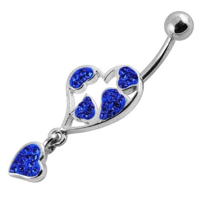 Heart Fancy Dangling Steel Banana Belly Ring