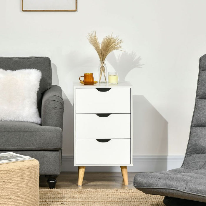 HOMCOM 3-Drawer Storage Chest - Stylish & Sturdy - Bedroom & Living Room Furniture