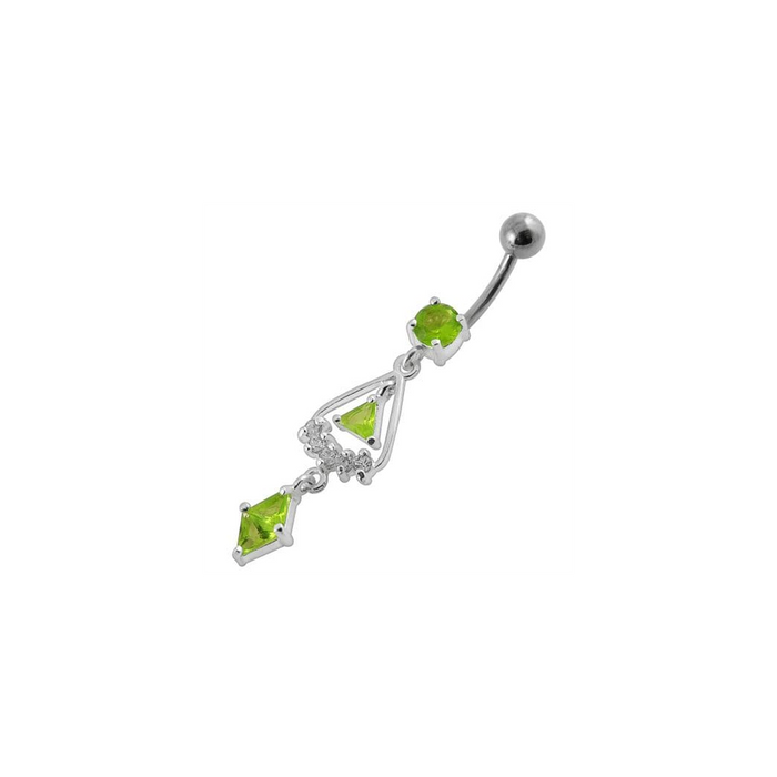 triangled Jewel Fancy Dangling Belly Ring