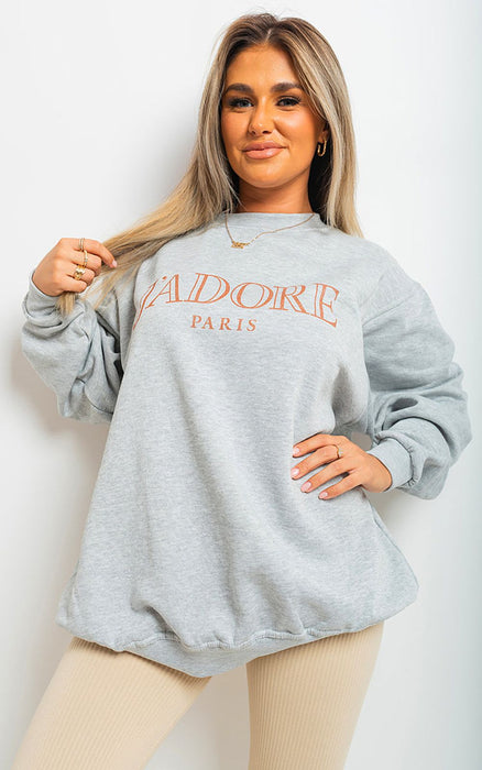 Bryn J'Adore Paris Print Oversized Jumper Top