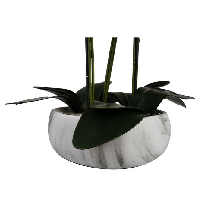 High-quality 60cm White Orchid | Artificial | Marble-Ceramic Planter