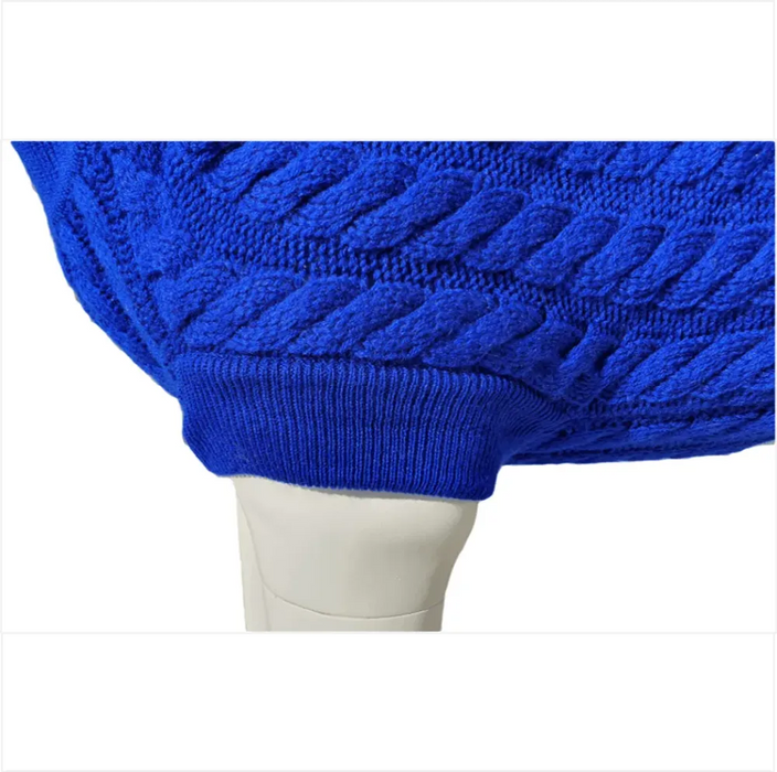 Premium Rascal Dog Jumper - Blue, Cableknit Design