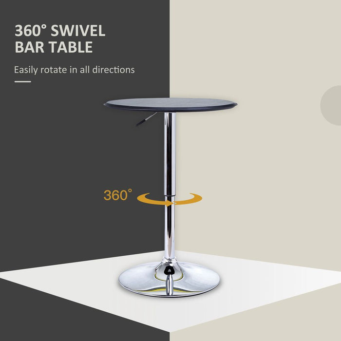 Premium Chrome Steel Adjustable Round Bar Table - High-Quality, Stylish, and Versatile - Perfect Addition to Any Room!