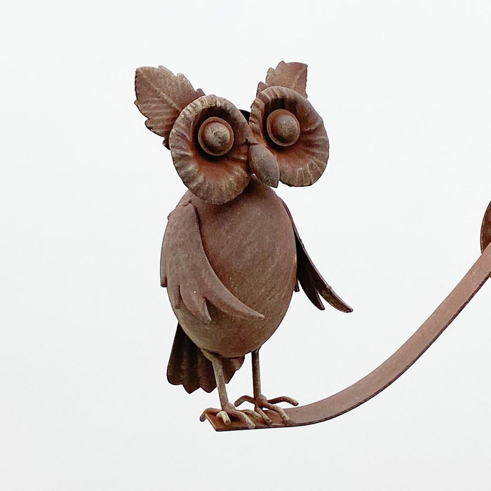 Handcrafted Metal Owl Garden Stake - 25 Inch - Weather Resistant