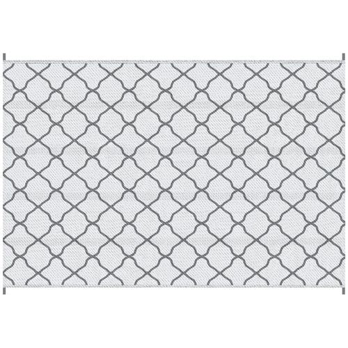 Reversible Outdoor Rug W/ Carry Bag for RV Camping Beach, 182 x 274 cm, Grey