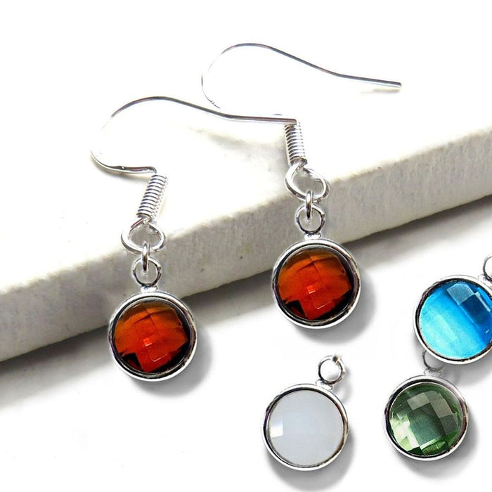 Birthstone Silver Drop Earrings | Ideal Birthday or Christmas Gift