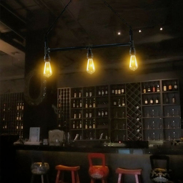 Industrial Steam Punk 3Way Over Table Light Indoor Ceiling Hanging Pendant Light